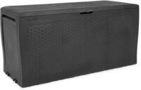 Keter Samoa Kissenbox in Anthrazit, 270L - Rattanoptik, Wetterfest, UV-best&auml;ndig,