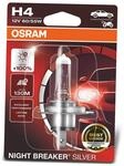 Osram Night Breaker Silver H4, +100% mehr Helligkeit, Halogen-Scheinwerferlampe,