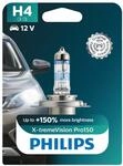 Philips X-tremeVision Pro150 H4 Scheinwerferlampe +150%, Einzelblister, 553330,