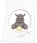 Herding Klaus GmbH Fynn Babydecke, Nashorn Motiv, 75 x 100 cm, Microfaserflausch,