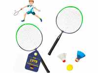 Best Sporting Mini Federball Set Kinder I Starter Badminton Set Kinder mit 2