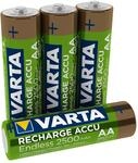 VARTA Batterien AA, wiederaufladbar, 4 St&uuml;ck, Recharge Accu Endless, Akku, 2500 mAh
