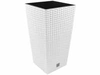 Terra Vase Rato aus Kunststoff mit Einsatz, Weiß, 60 cm