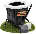 YACHTICON Mobile Klapptoilette Wei&szlig; &ndash; Faltbare Campingtoilette & Trockentoilette