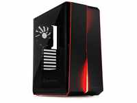 SilverStone SST-RL07B-G - Red Line Midi Tower Gaming Gehäuse, weisse LED Lüfter,