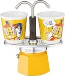 Bialetti Mini Express Gelb Kaffeekanne + 2 Becher