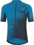 GORE WEAR Herren Fahrrad-Kurzarmtrikot Fade, S, Kobaltblau/Schwarz