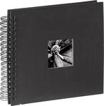 Hama Fotoalbum 28x24 cm (Spiral-Album mit 50 schwarzen Seiten, Fotobuch mit