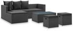 vidaXL Gartenm&ouml;bel 4-TLG. mit Auflagen Lounge Sofa Sitzgruppe Garten Garnitur