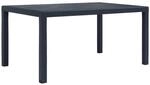 vidaXL Gartentisch 150cm Kunststoff Rattan-Optik Terrassentisch Balkontisch