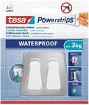 tesa Powerstrips Doppelhaken (Waterproof Metall-Kunststoff) silber-wei&szlig;