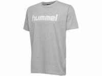 Hummel Herren Hmlgo Cotton Logo T shirts, Grey Melange, S EU