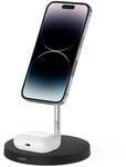 Drahtloses Belkin 2-in-1-Ladeger&auml;t mit MagSafe, (15 Watt, iPhone Ladest&auml;nder zum