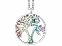 Engelsrufer Damen Halskette aus Sterling Silber mit Lebensbaum Anhänger Multikolor -