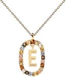 P D PAOLA - Halskette Buchstabe E- 925er Sterlingsilber 18k Vergoldung -...