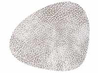 LindDNA Glasuntersetzer Curve Recyceltes Leder Hippo Weiß-Grau, Maße: 11cm x...