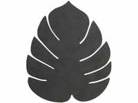 LindDNA Tischset Monstera Leaf aus recyceltem Nupo Leder in der Farbe Black mit...