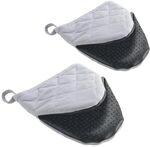Metaltex 1 Paar Ofenhandschuhe, Anti-Rutsch Backofenhandschuhe Baumwolle 14 cm, Grau