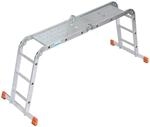 Krause Alu-Sprossengelenkleiter MultiMatic&Atilde;&sbquo; 4x3 Sprossen mit Plattform -...