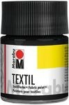 Marabu 17160005073 - Textil Stoffmalfarbe schwarz 50 ml, Stoffdruckfarbe auf
