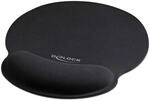 DeLock Mauspad mit Handballenauflage rund schwarz