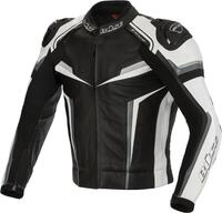 B&uuml;se Mille Motorrad Lederjacke, schwarz/wei&szlig;, 50