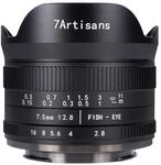7Artisans 7,5 mm F2,8 II APS-C Fisheye -Objektiv mit 190&deg; Blickwinkel f&uuml;r...