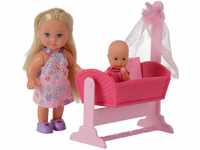 Simba 105736242 - Evi Love Doll Cradle, 2-sort., Evi als Babysitter, mit Puppenwiege