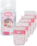 Baby Annabell, 5 Puppenwindeln mit Schaf-Motiv und Klebestreifen, f&uuml;r 43 cm Puppen,