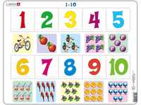 Larsen AR1 Rahmenpuzzle für Kinder I Zahlen 1-10 I Puzzle ab 4 Jahre I Schönes