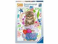 Ravensburger Puzzle 15037 - Kätzchen im Tässchen - 500 Teile Puzzle für Erwachsene