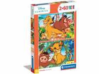 Clementoni 21604 Supercolor Der König der Löwen – Puzzle 2 x 60 Teile ab 5