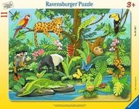 Ravensburger Kinderpuzzle - 05140 Tiere im Regenwald - Rahmenpuzzle f&uuml;r Kinder ab 3