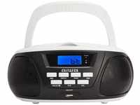 Aiwa BBTU-300BW: Tragbares CD-Radio mit Bluetooth, USB, Aux In, Radio-Tuner,