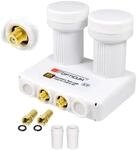 Monoblock TWIN LNB 0,1 dB Doppel DIGITAL SET 2 Teilnehmer Direkt 2 Sat Astra 19,2&deg;