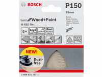 Bosch Professional 5 Stück Schleifdreieck M480 Best for Wood and Paint (Holz...