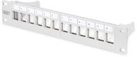 DIGITUS Patchpanel Modular - 12 Ports - 10-Zoll Rack-Montage 1HE - Keystone-Modul