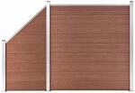 vidaXL WPC Zaun Set 1 Quadrat 1 Schr&auml;ge Sichtschutzzaun Windschutzzaun...