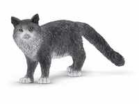 schleich 13893 Maine-Coon-Katze, für Kinder ab 3+ Jahren, FARM WORLD - Spielfigur