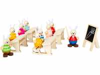 Small Foot Hasenschule Spielset aus Holz, Deko für Ostern und Rollenspielzeug, für