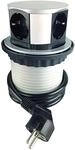 ChiliTec Versenkbare Einbausteckdose mit 4 Steckdosen 230V 150cm Kabel