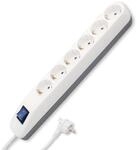 REV Steckdosenleiste Ice - Mehrfachsteckdose mit Schalter 6fach, Kabel 1,4m, 3680W,