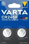 VARTA Batterien Knopfzelle CR2450, 2 St&uuml;ck, Lithium Coin, 3 V, f&uuml;r Uhren