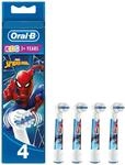 Oral-B Kids Spiderman Aufsteckb&uuml;rsten f&uuml;r elektrische Zahnb&uuml;rste, 4 St&uuml;ck, f&uuml;r
