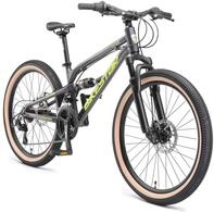 BIKESTAR Kinder Fahrrad Aluminium Fully Mountainbike 21 Gang Shimano, Scheibenbremse