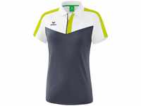 Erima Damen Squad Sport Poloshirt, Weiß/Slate Grey/Bio Lime, 42