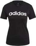 adidas Damen Essentials Slim Logo T-Shirt, Black/White, S