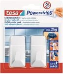 tesa Powerstrips Haken Large ECKIG - Wei&szlig; - 2 kg Halteleistung | 2 selbstklebende