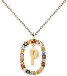 P D PAOLA - Halskette Buchstabe P- 925er Sterlingsilber 18k Vergoldung -...