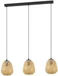 EGLO Pendelleuchte Dembleby, 3 flammige H&auml;ngelampe Vintage, Natur, Hygge,